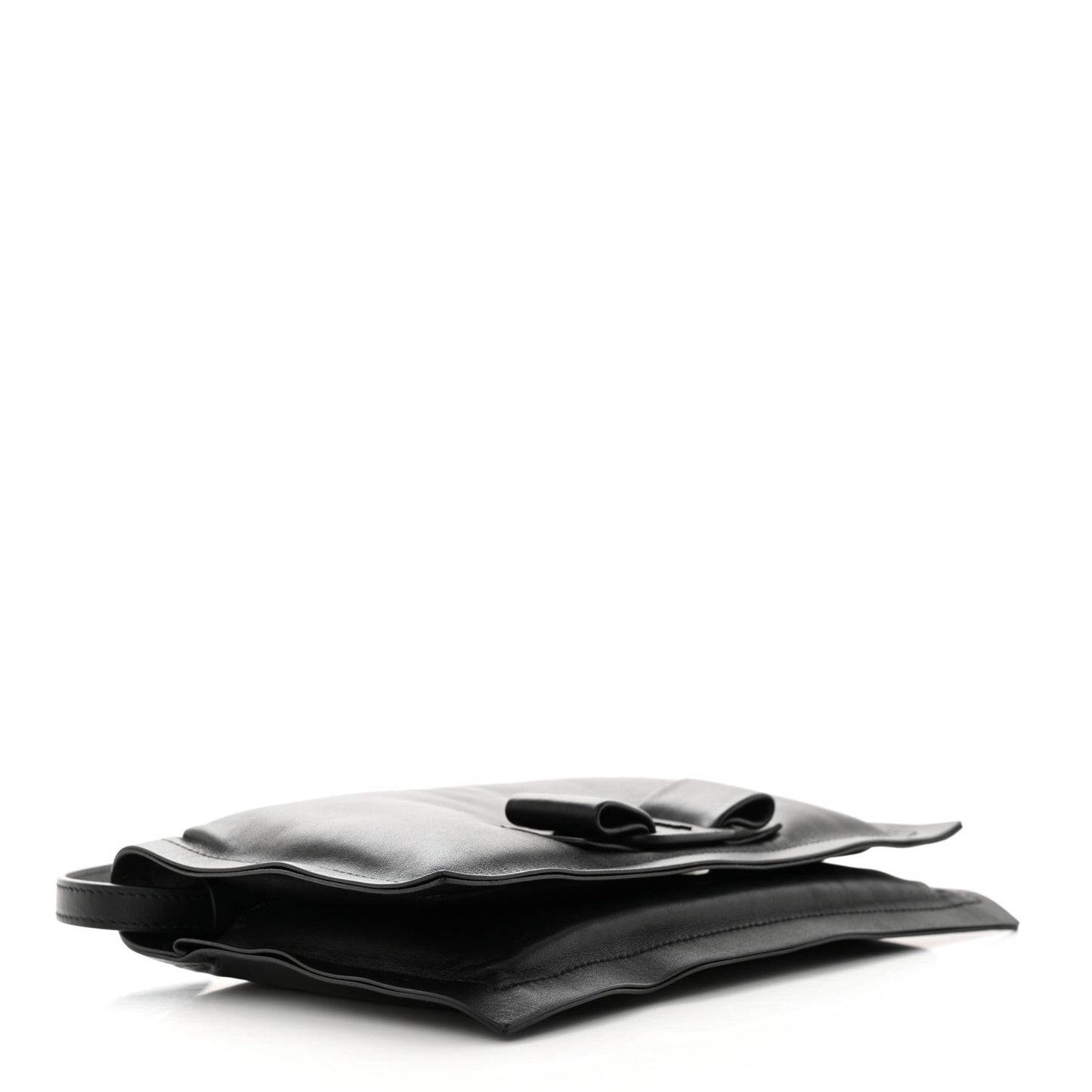Calfskin Mini Viva Bow Shoulder Bag Black