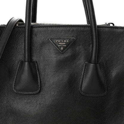 Prada Glace Calf Small Twin Pocket Tote Black 7 of 12