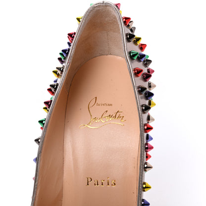 Christian Louboutin Specchio Follies Spikes 100 Pumps 38.5 Beige Multicolor 9 of 12