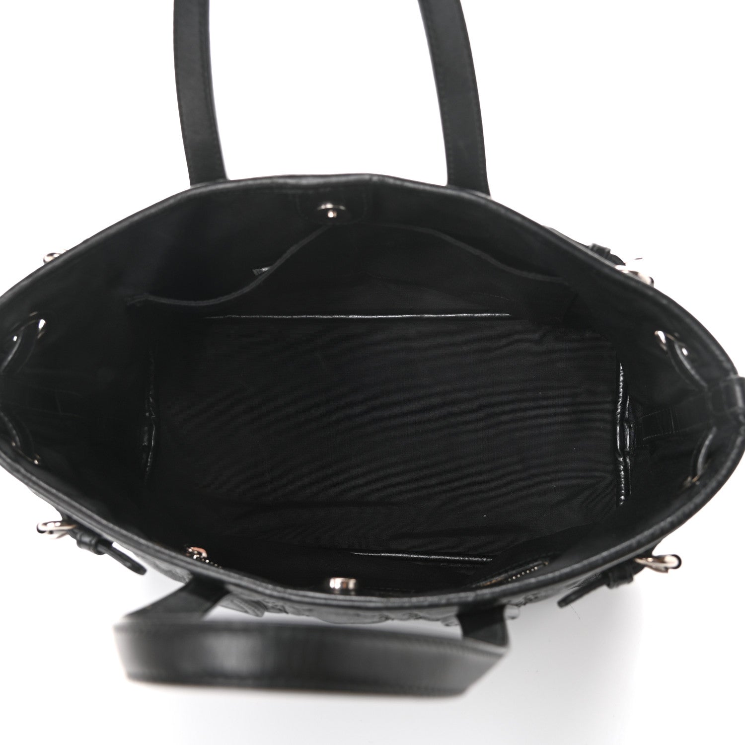 Christian Dior Coated Canvas Cannage Mini Panarea Tote Black 5 of 11