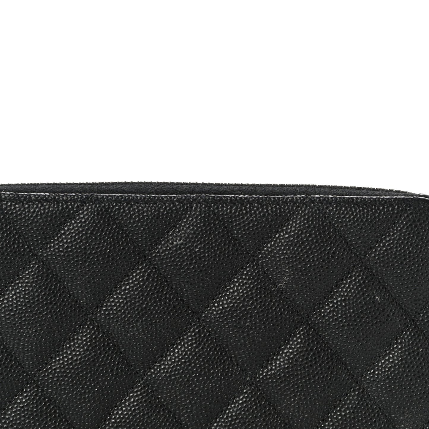 Caviar Quilted Medium Zip Around Wallet Black