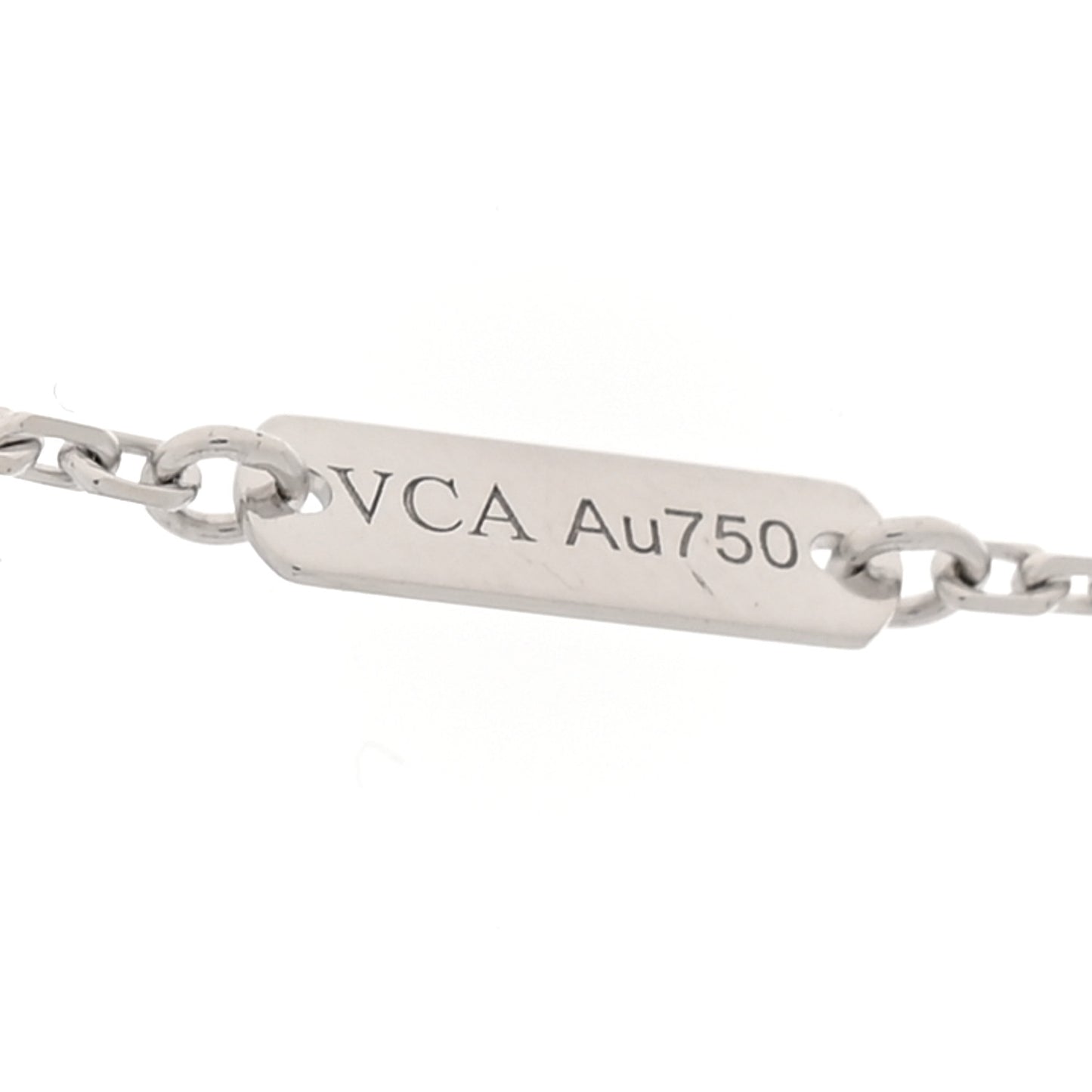 18K White Gold Diamond Vintage Alhambra Pendant Necklace