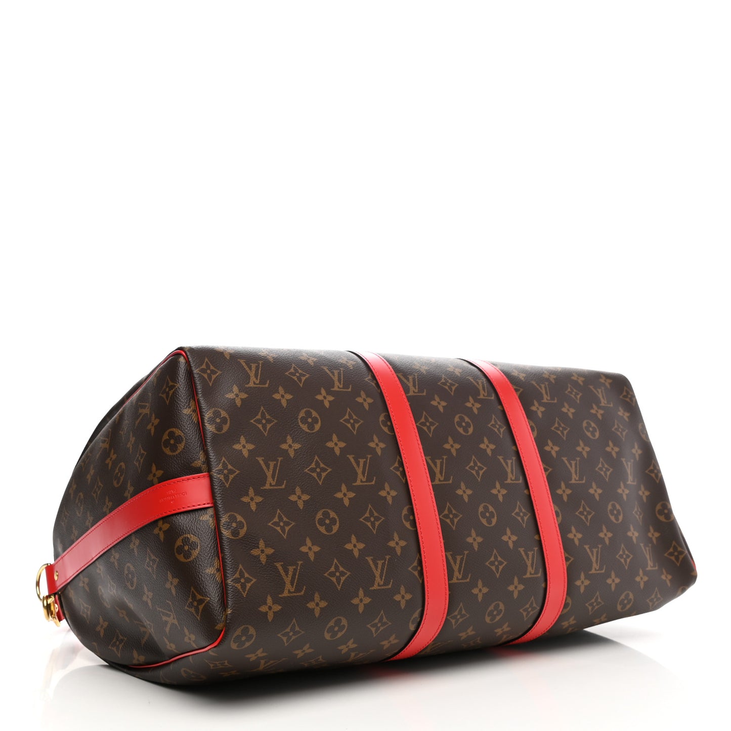 Calfskin Monogram Keepall Bandouliere 50 Coquelicot