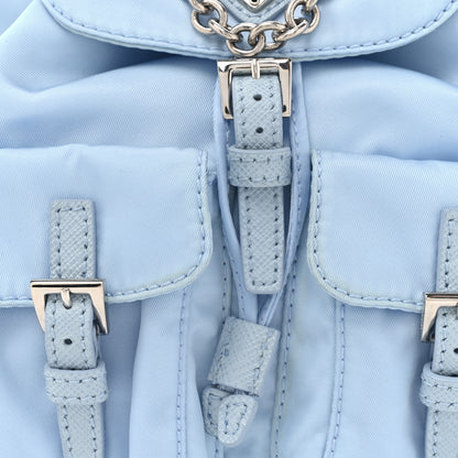 Prada Nylon Vela Mini Crossbody Backpack Light Blue 7 of 11
