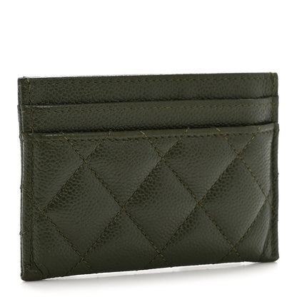 Chanel Caviar Quilted Multi Chain Card Holder Khaki 3 of 11