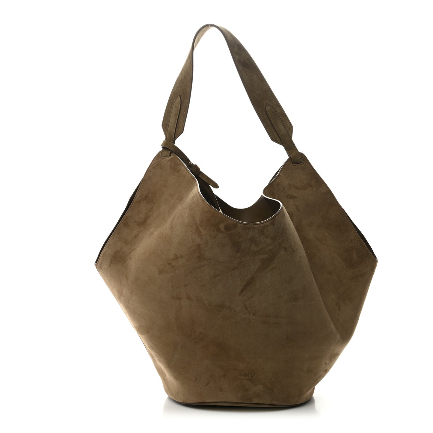 Suede Calfskin Medium Lotus Tote Mud