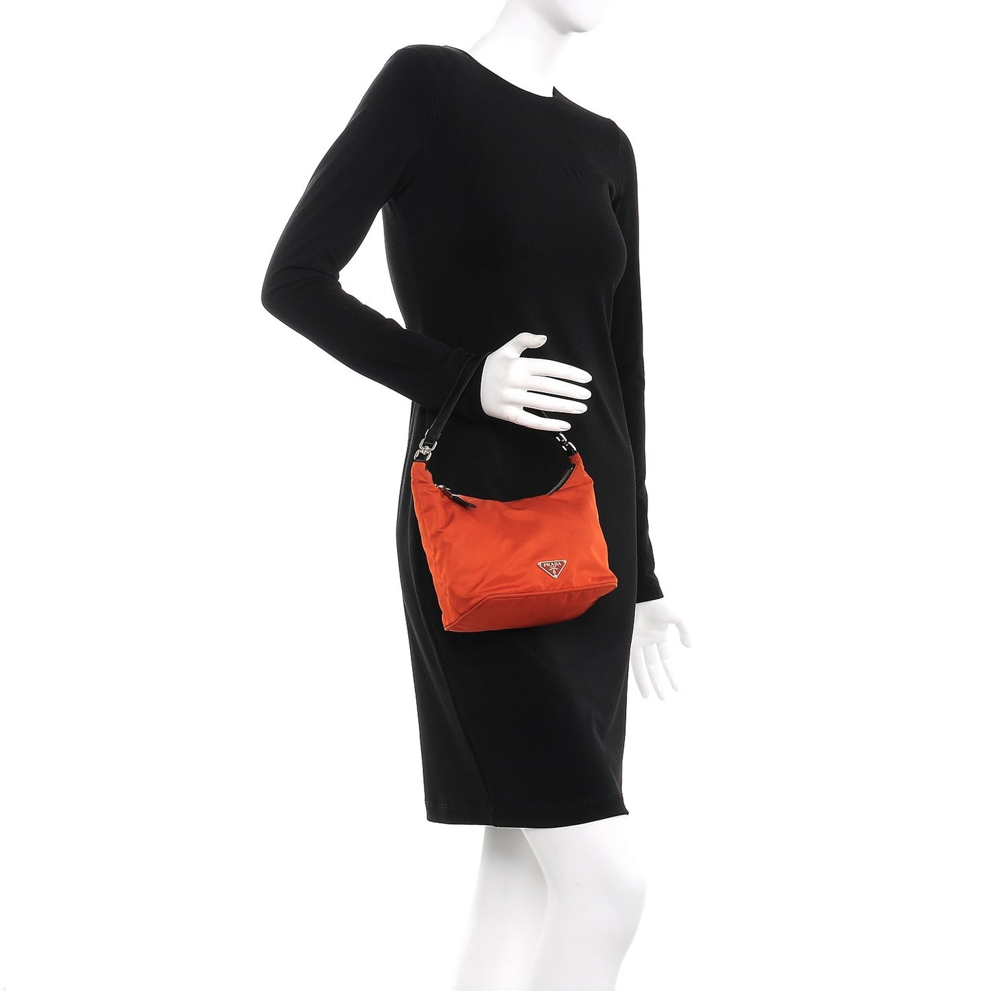 Tessuto Nylon Small Shoulder Bag Mandarino Black