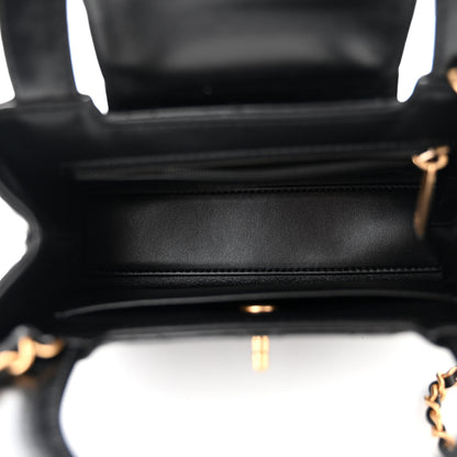 Chanel Shiny Aged Calfskin Quilted Nano Kelly Shopper Black 5 of 11