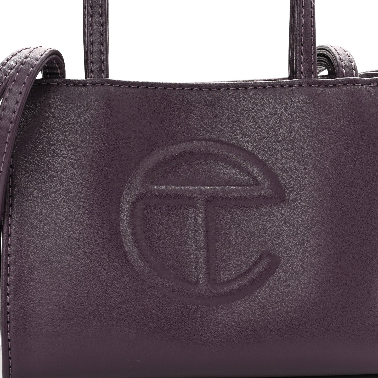 Vegan Leather Small Shopping Bag Eggplant