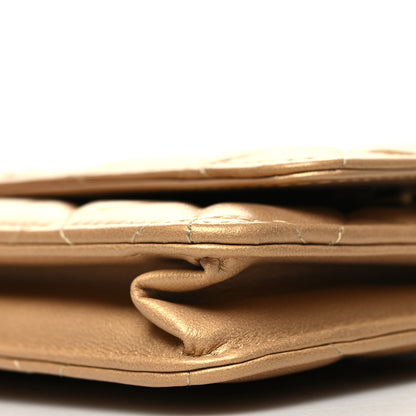 Chanel Metallic Lambskin Quilted Enamel Wallet On Chain WOC Gold 11 of 13