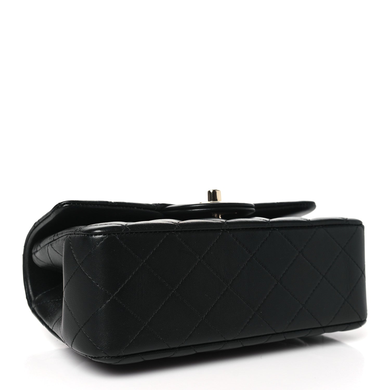 Chanel Lambskin Quilted Mini Top Handle Rectangular Flap Black 4 of 10