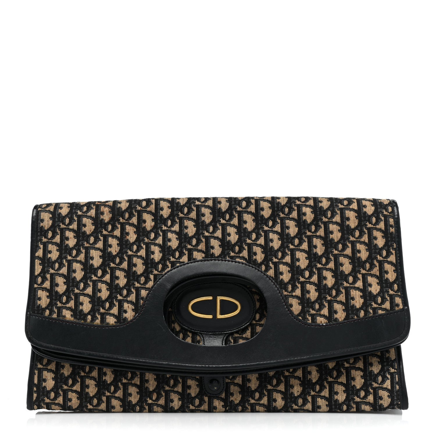 Christian Dior Oblique Fold Over Clutch Blue 1 of 15