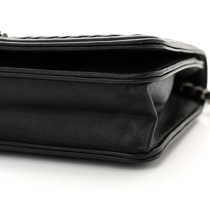 Chanel Calfskin Chevron Quilted Braided Boy Wallet On Chain WOC Black 11 of 14