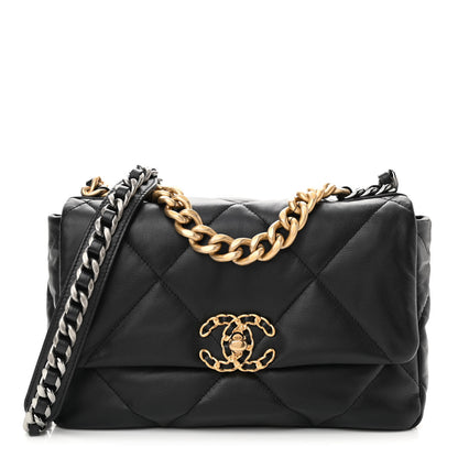 Chanel Goatskin Quilted Medium Chanel 19 Flap Black 1 of 10
