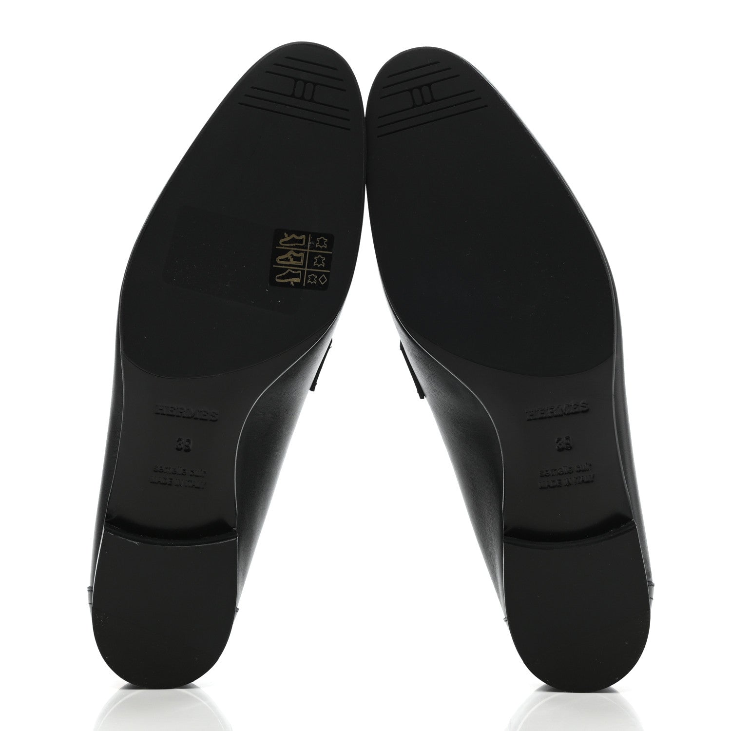 Hermes Calfskin Womens Paris Loafers 39 Black White 5 of 7