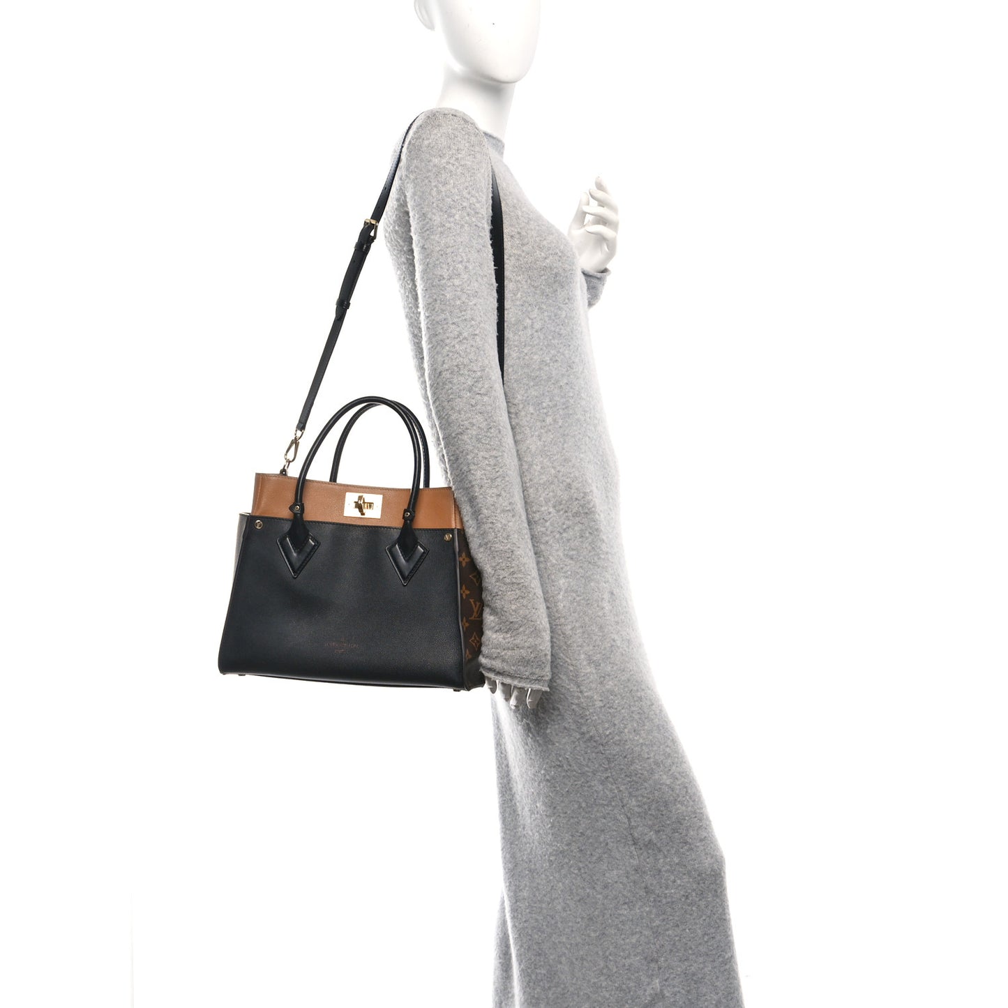 Calfskin Monogram On My Side MM Black