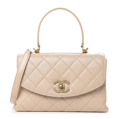 Chanel Lambskin Quilted Medium Trendy Spirit Top Handle Bag Beige 1 of 12