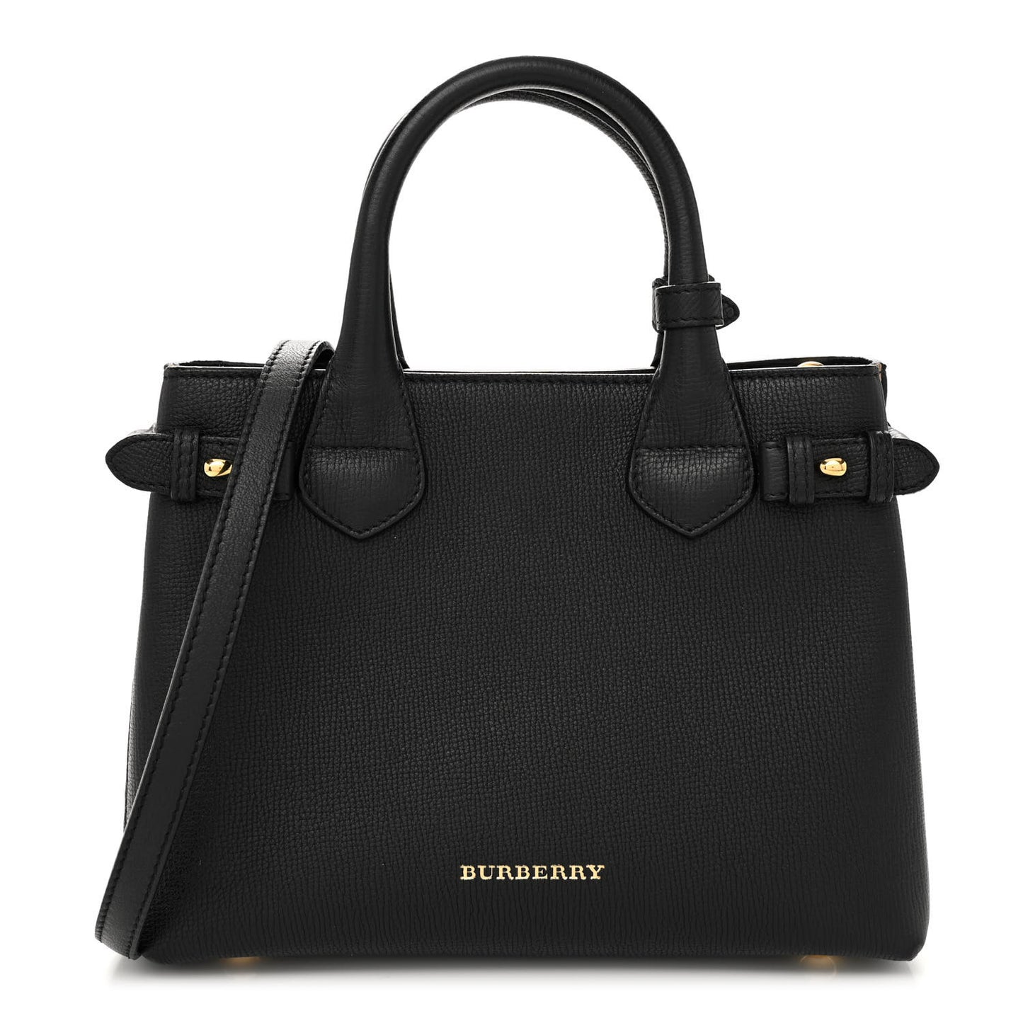 Derby Calfskin House Check Small Banner Tote Black