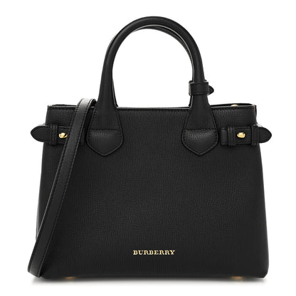 Burberry Derby Calfskin House Check Small Banner Tote Black 1 of 14