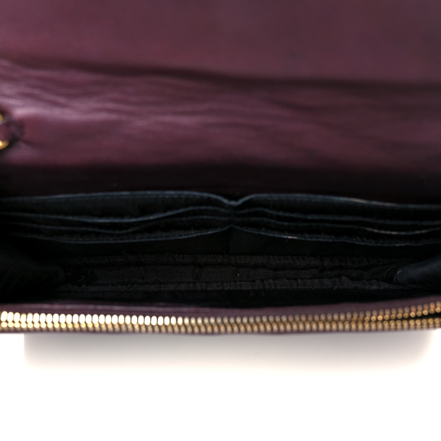 Saint Laurent Calfskin Matelasse Chevron Monogram Envelope Chain Wallet Rouge Legion 5 of 11