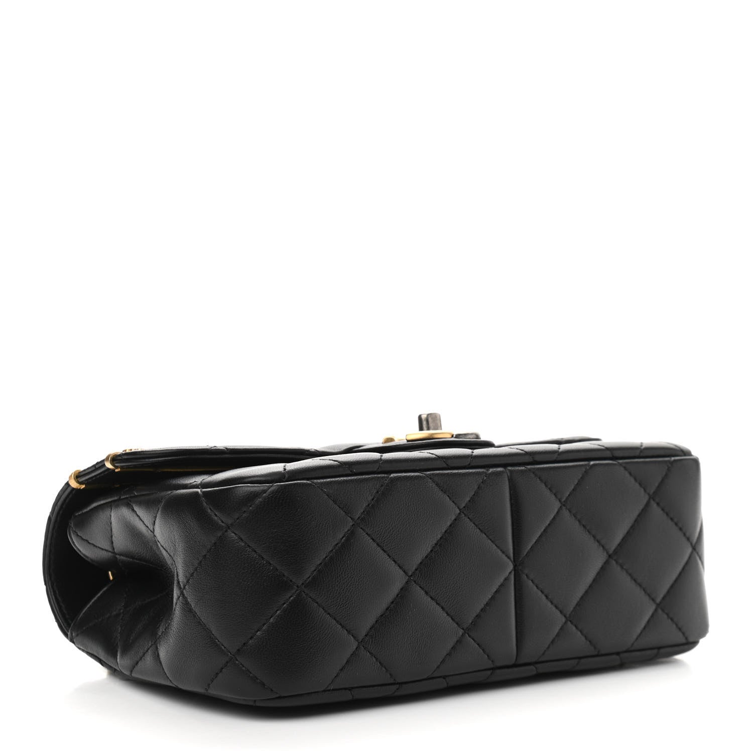 Chanel Lambskin Quilted Small Coco Clips Single Flap Black 4 of 12