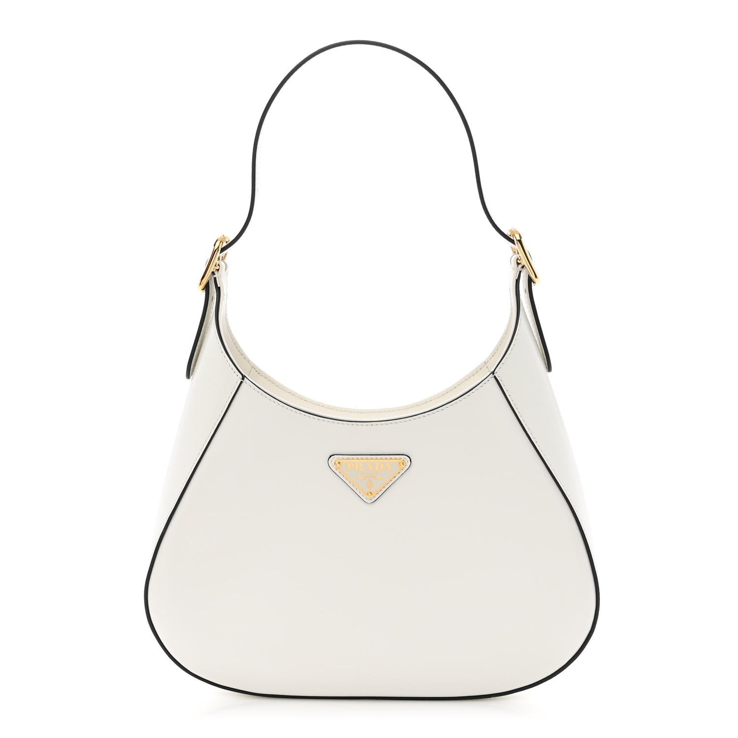 Box Calfskin Shoulder Bag White Black
