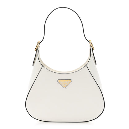 Prada Box Calfskin Shoulder Bag White Black 1 of 10
