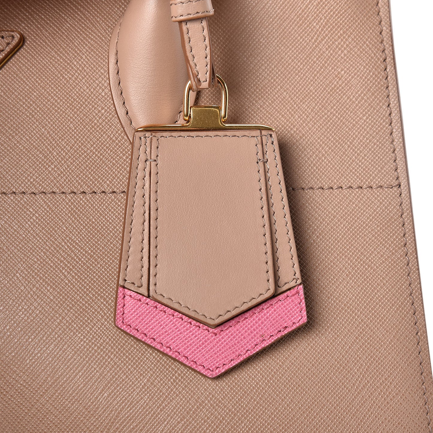 Saffiano City Calfskin Greche Medium Paradigme Bag Cammeo Begonia