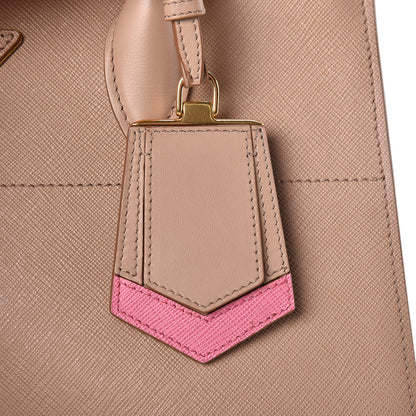 Prada Saffiano City Calfskin Greche Medium Paradigme Bag Cammeo Begonia 11 of 18