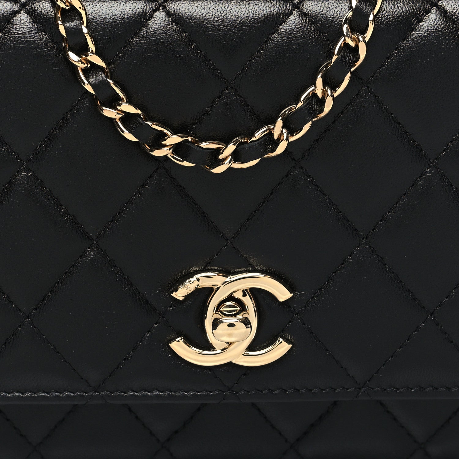 Chanel Lambskin Quilted Trendy CC Wallet On Chain WOC Black 9 of 12