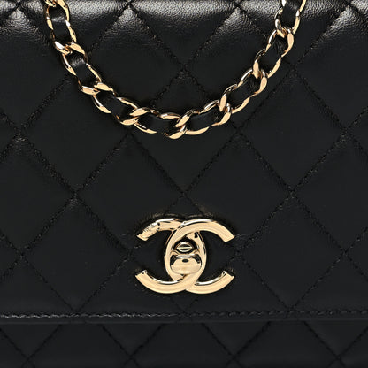 Chanel Lambskin Quilted Trendy CC Wallet On Chain WOC Black 9 of 12