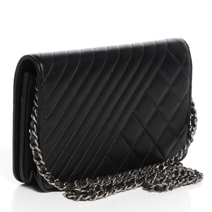 Chanel Lambskin Quilted Coco Boy Wallet On Chain WOC Black 4 of 7