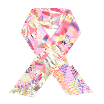 Hermes Silk Marble Muffler Rose Vert Violet 1 of 3