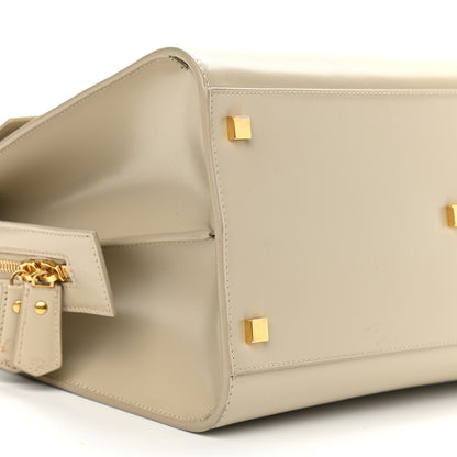 Saint Laurent Shiny Calfskin Medium Uptown Tote Sea Salt 9 of 14