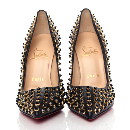 Christian Louboutin Kid Specchio Follies Cabo 120 Pumps 36.5 Black Gold 2 of 9