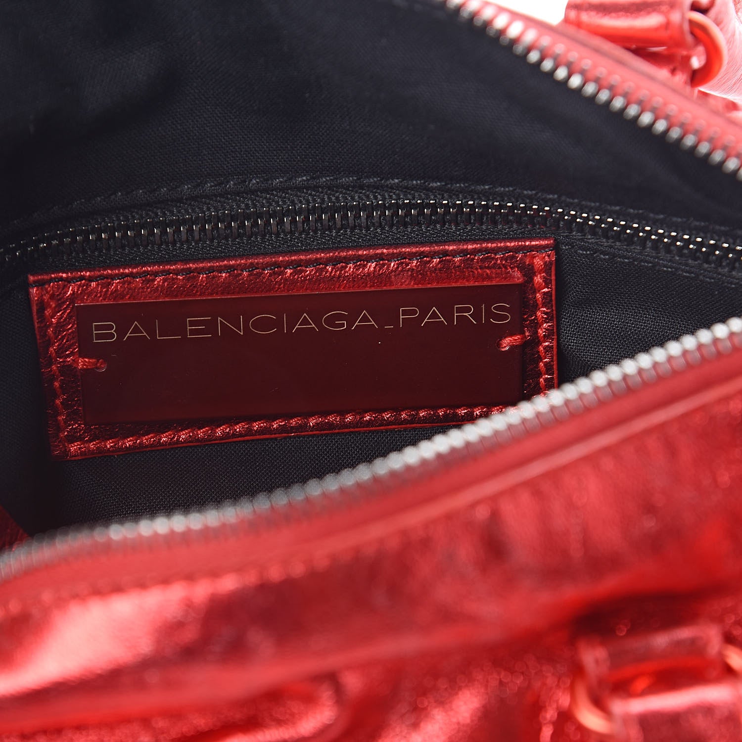 Balenciaga Metallic Agneau Classic Hardware Twiggy Red 7 of 12