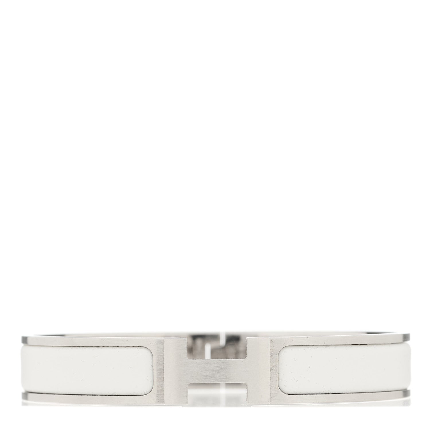 Hermes Matte Enamel Narrow Clic Clac HH Bracelet PM White 1 of 5