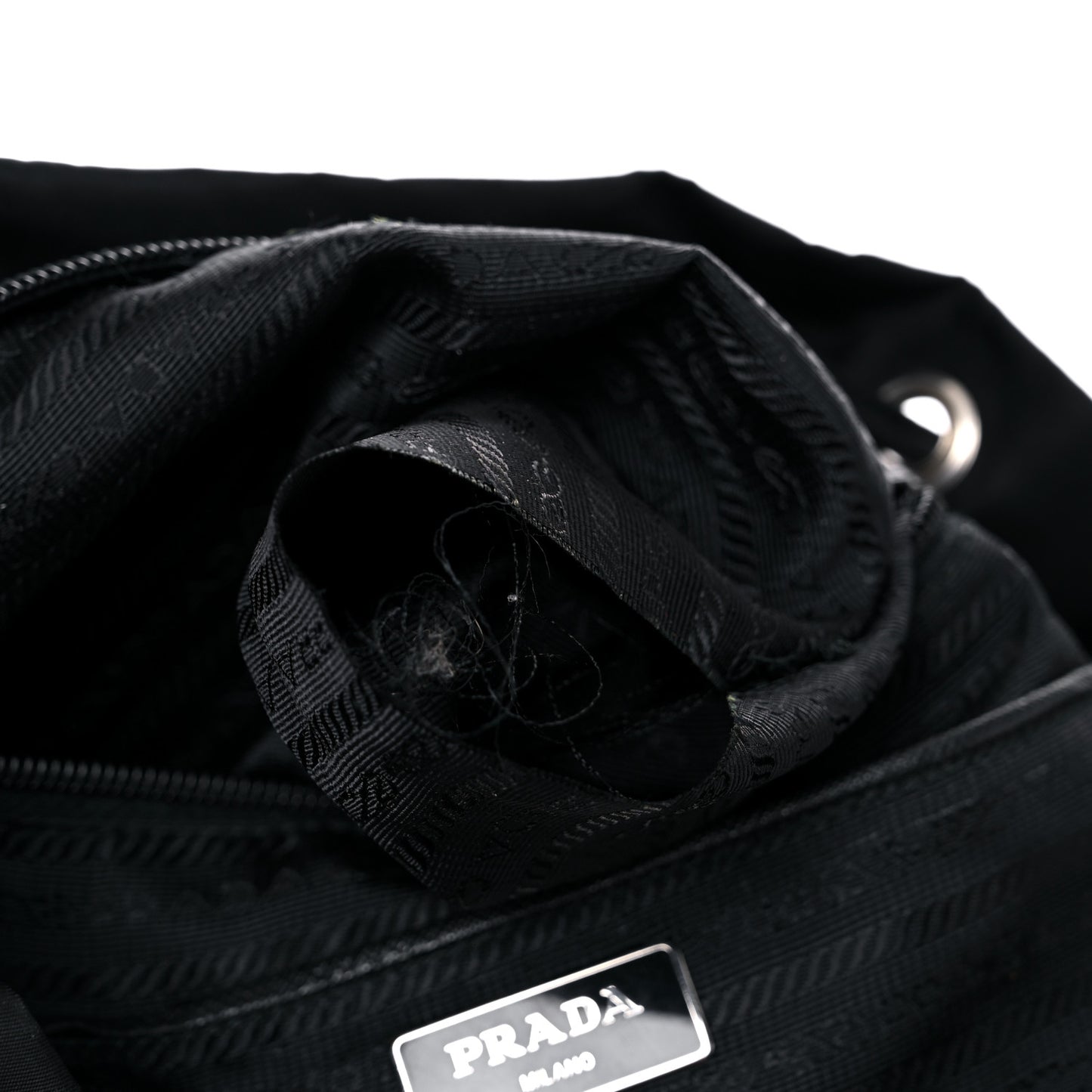 Tessuto Nylon Grommet Backpack Black