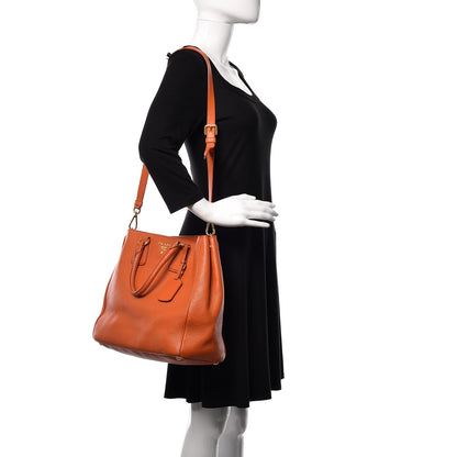 Prada Vitello Daino Tote Papaya 2 of 11