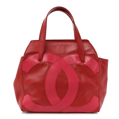 Chanel Calfskin CC Stitched Tote Red 1 of 20