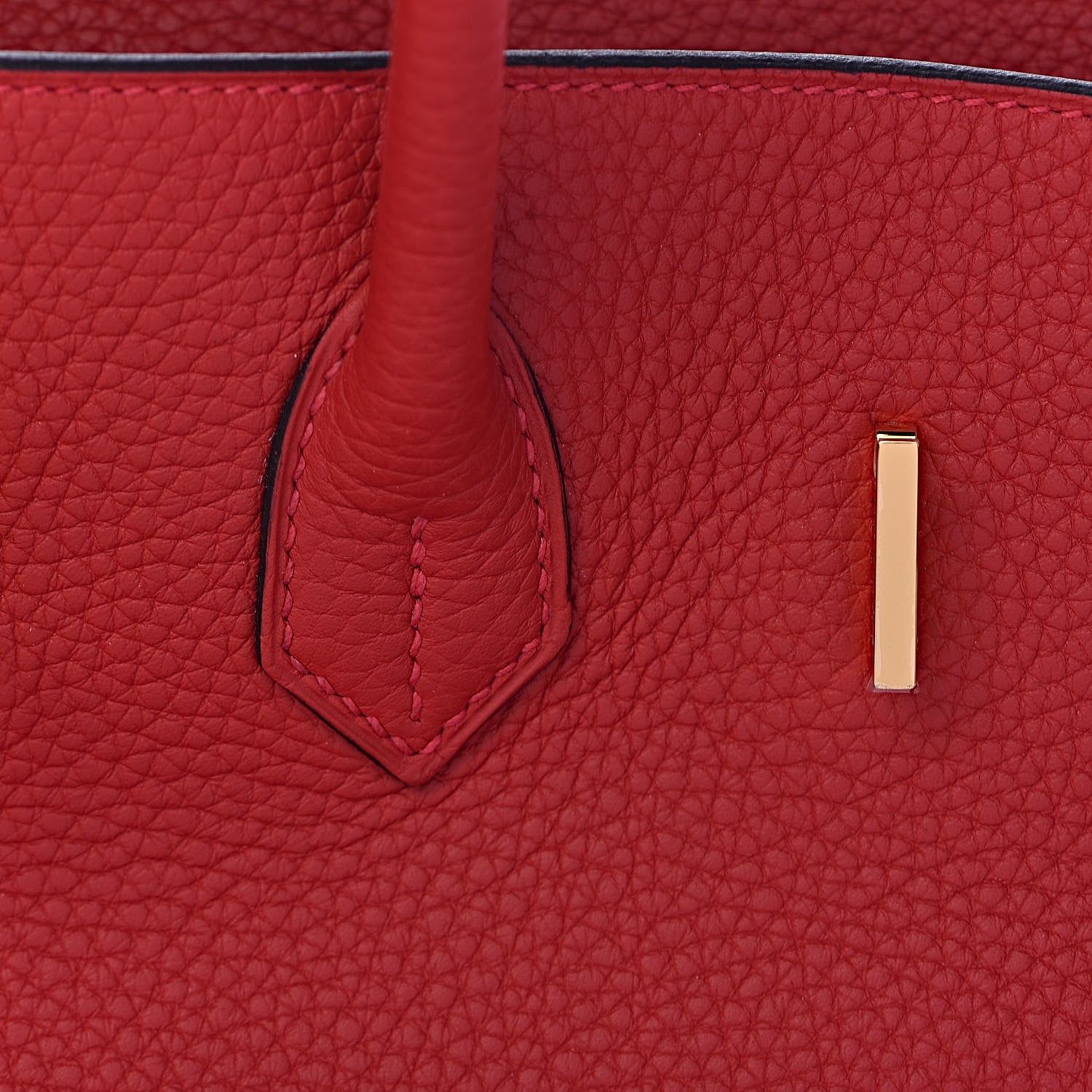 Hermes Taurillon Clemence Horseshoe Birkin 35 Rouge Casaque Black 33 of 40