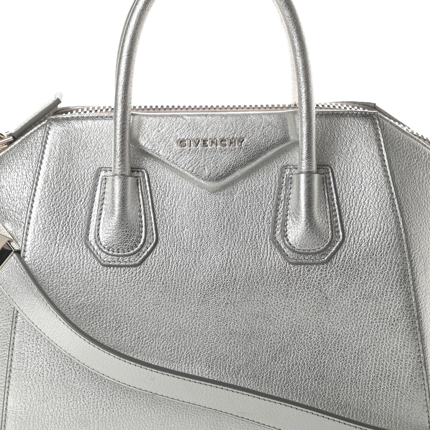 Givenchy Metallic Sugar Goatskin Small Antigona Silver 8 of 14