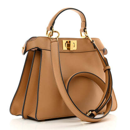 Fendi Vitello Seta Nappa Bi-Color Small Peekaboo I SEE U Satchel Miele Scuro Light Rose Ghianda 3 of 13