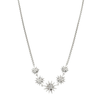 David Yurman Sterling Silver Diamond Starburst 5 Station Necklace 1 of 4
