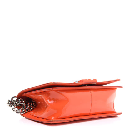 Chanel Patent Calfskin Quilted Medium Plexiglass Boy Flap Orange 4 of 15