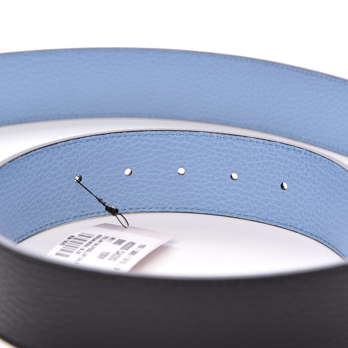 Dollar Calfskin 1973 Reversible Belt 105 42 Black Mineral Blue
