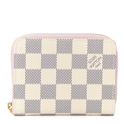 Louis Vuitton Damier Azur Zippy Coin Purse Rose Ballerine 1 of 5