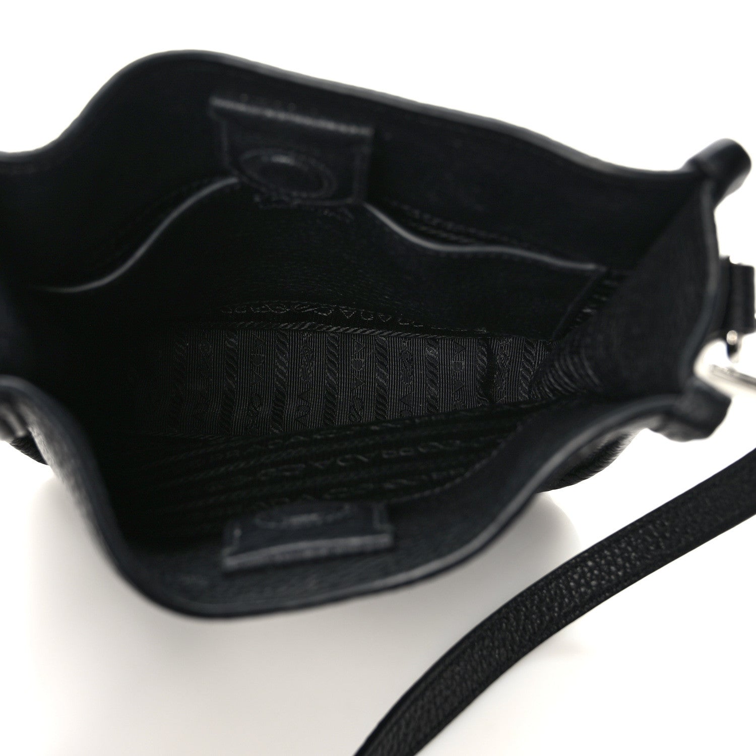 Prada Vitello Daino Soft Mini Hobo Messenger Bag Black 5 of 9