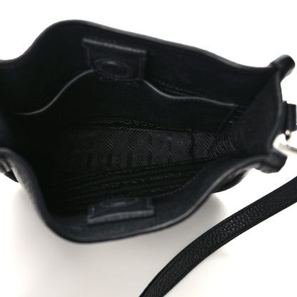 Prada Vitello Daino Soft Mini Hobo Messenger Bag Black 5 of 9