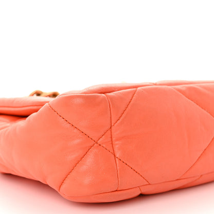 Chanel Goatskin Quilted Medium Chanel 19 Flap Orange 9 of 14